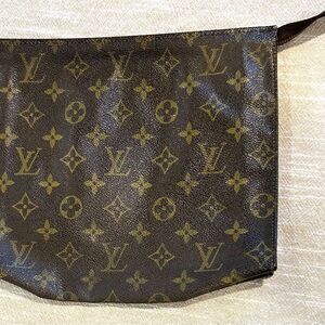 Louis Vuitton Brown Monogram Unisex Clutch Bag